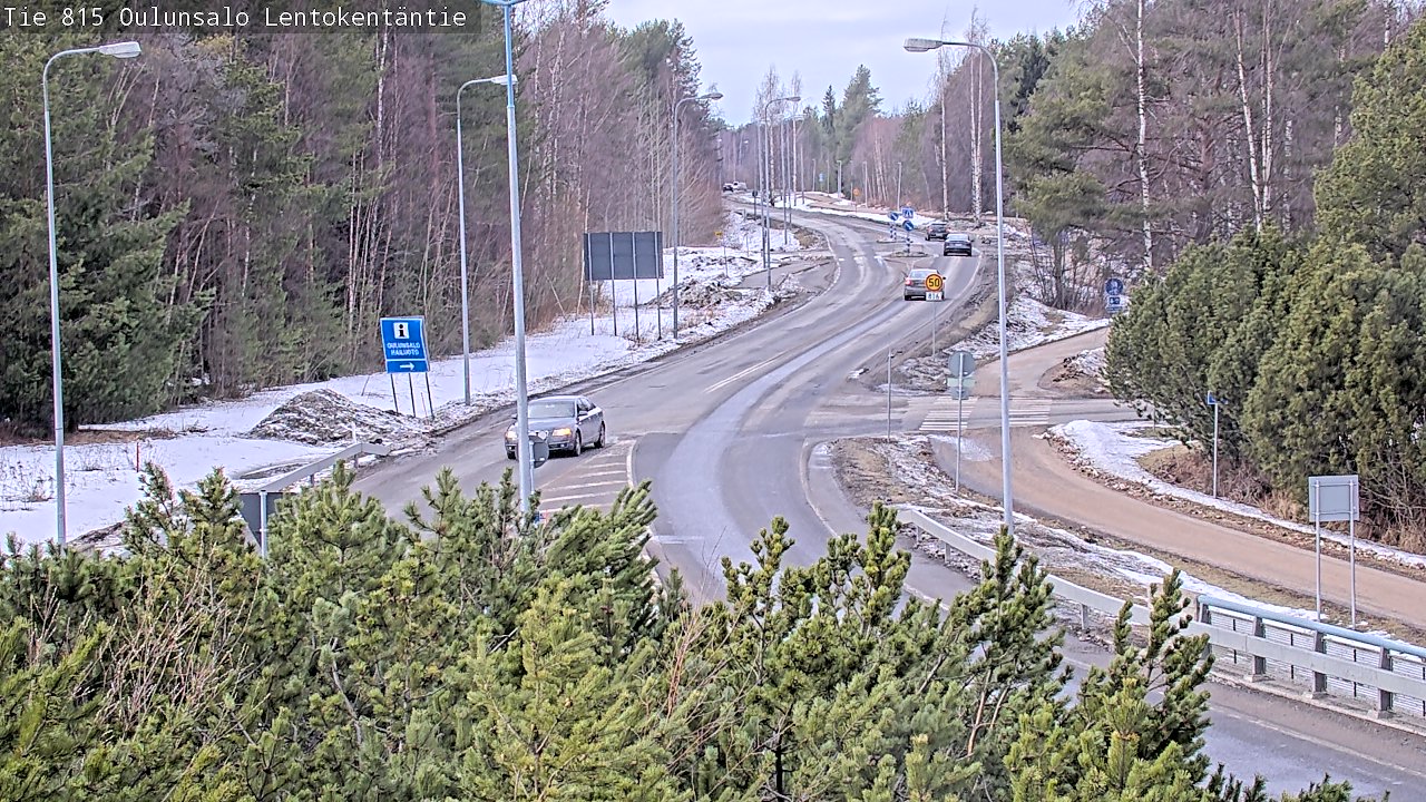 Weather Camera Image Väg 816 Uleåsalo, Lentokentäntie, Oulu, Pohjois-Pohjanmaa