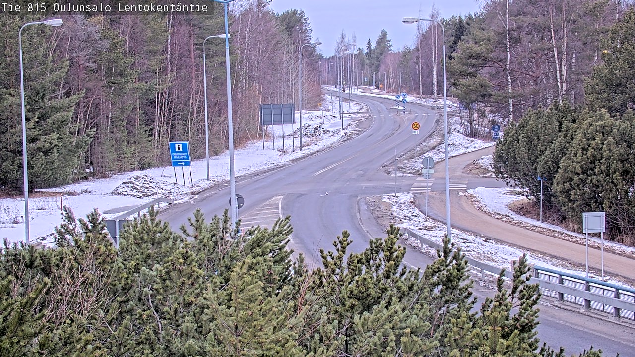 Weather Camera Image Väg 816 Uleåsalo, Lentokentäntie, Oulu, Pohjois-Pohjanmaa