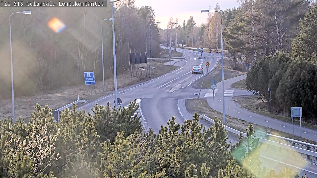 Weather Camera Image Väg 816 Uleåsalo, Lentokentäntie, Oulu, Pohjois-Pohjanmaa