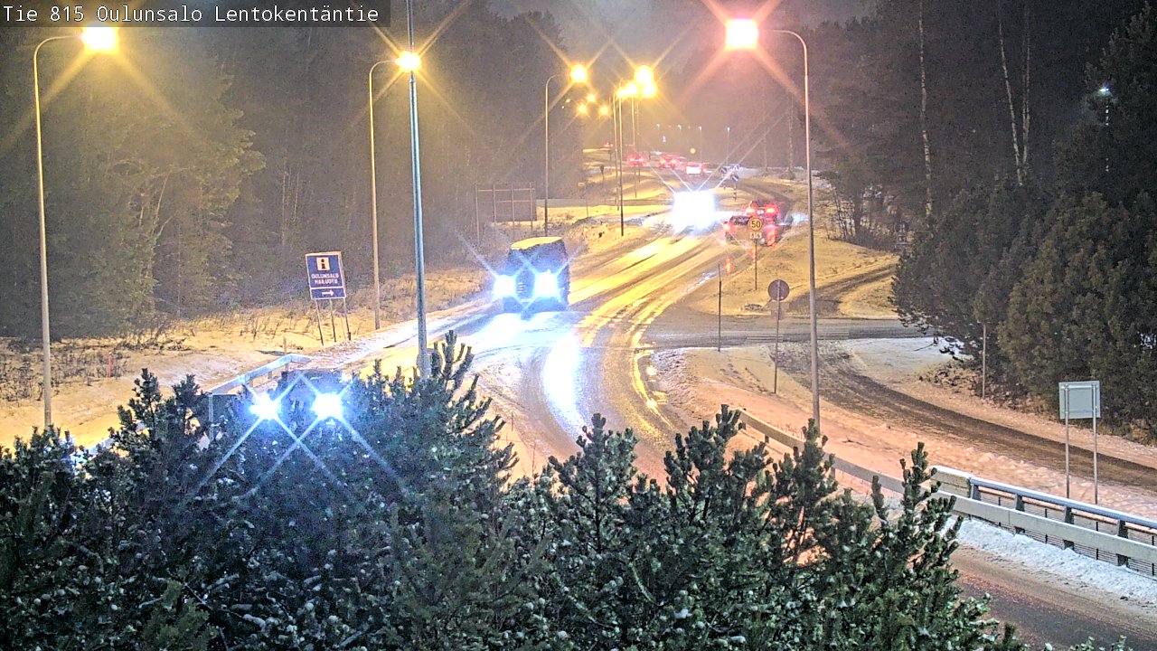 Weather Camera Image Väg 816 Uleåsalo, Lentokentäntie, Oulu, Pohjois-Pohjanmaa