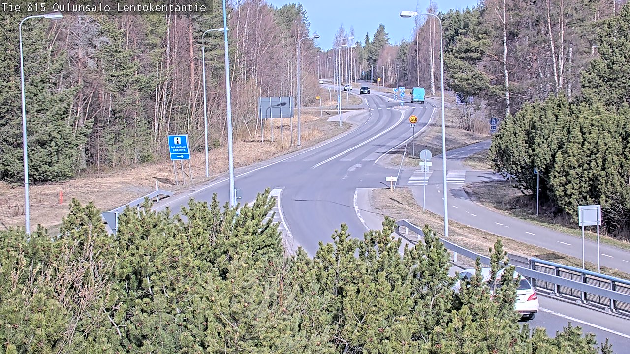 Weather Camera Image Väg 816 Uleåsalo, Lentokentäntie, Oulu, Pohjois-Pohjanmaa