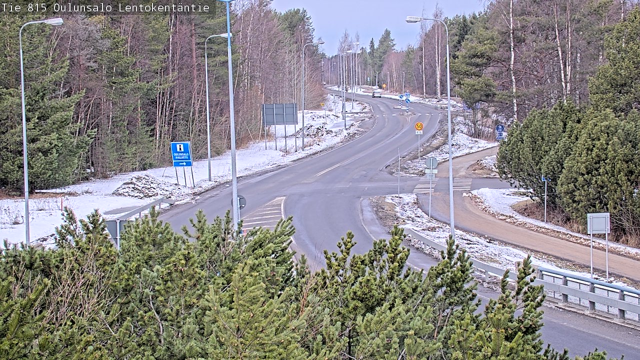 Weather Camera Image Väg 816 Uleåsalo, Lentokentäntie, Oulu, Pohjois-Pohjanmaa