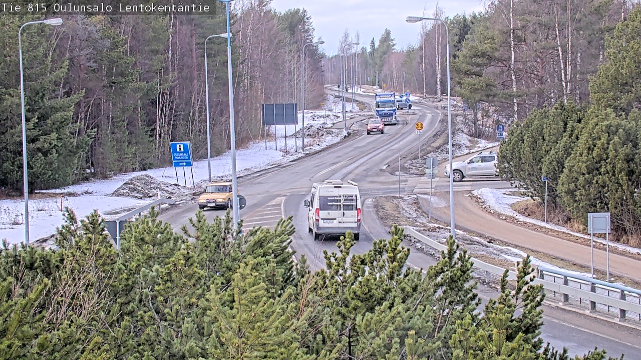 Weather Camera Image Väg 816 Uleåsalo, Lentokentäntie, Oulu, Pohjois-Pohjanmaa