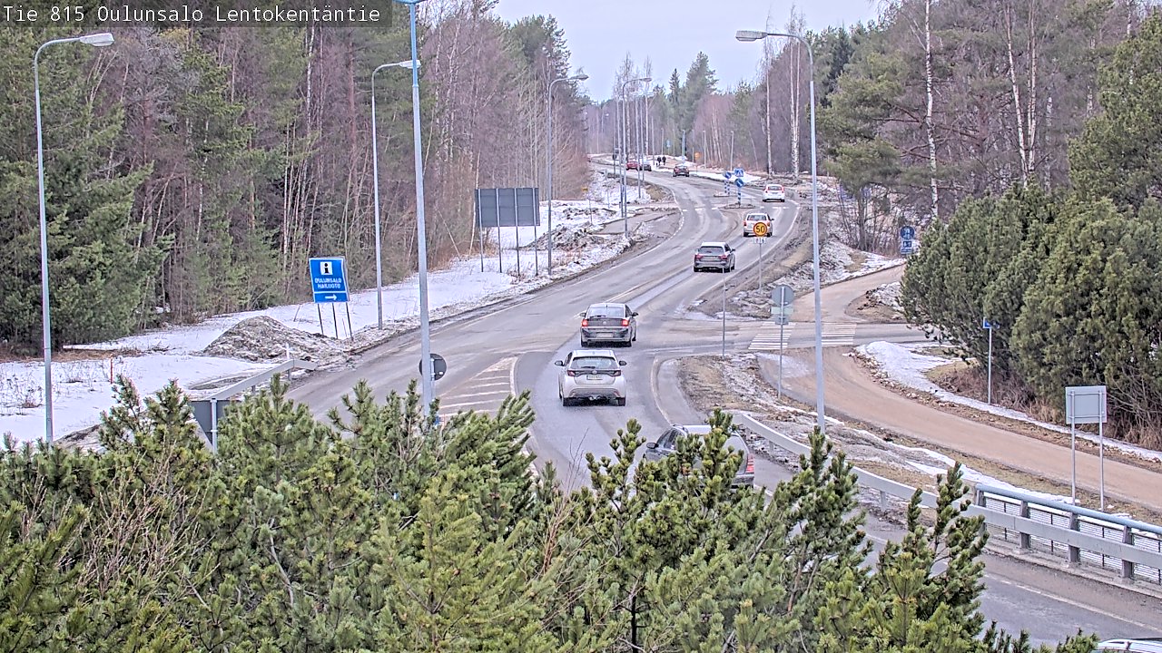 Weather Camera Image Väg 816 Uleåsalo, Lentokentäntie, Oulu, Pohjois-Pohjanmaa