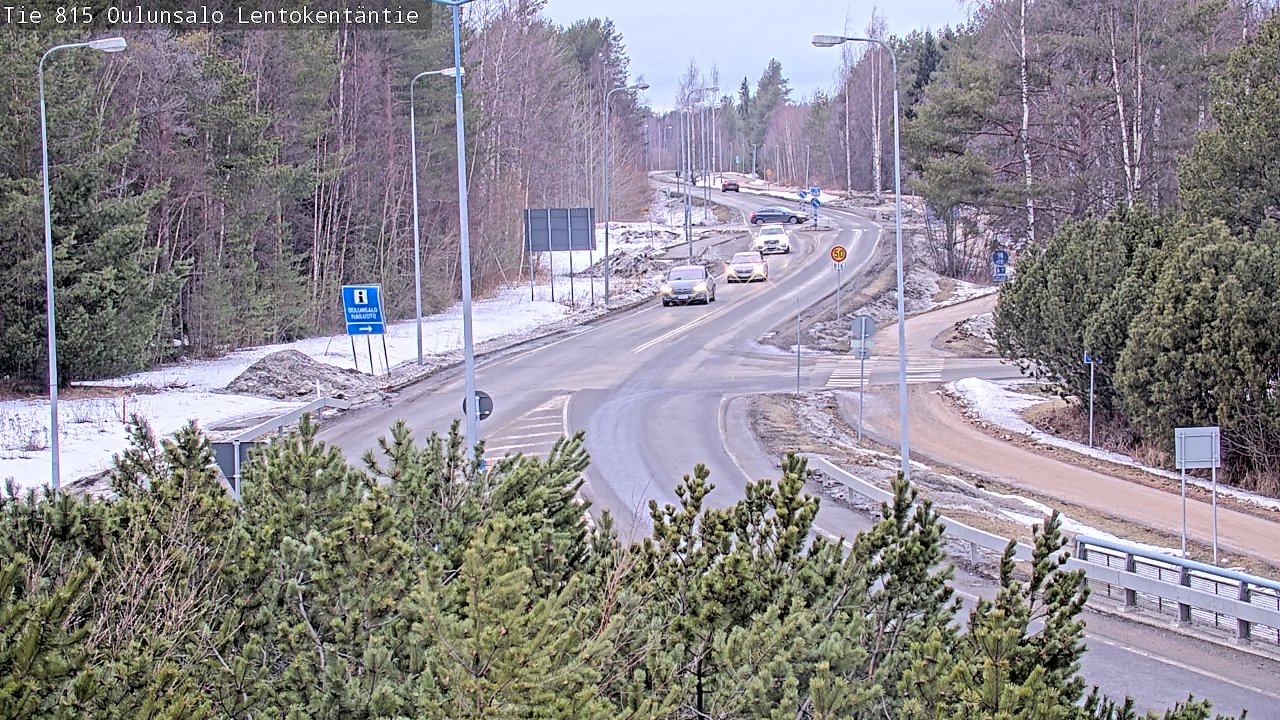Weather Camera Image Väg 816 Uleåsalo, Lentokentäntie, Oulu, Pohjois-Pohjanmaa