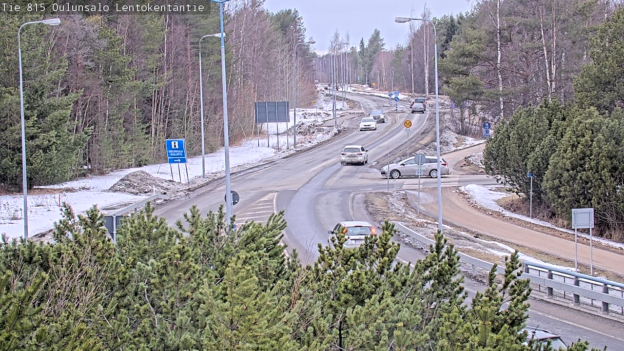 Weather Camera Image Väg 816 Uleåsalo, Lentokentäntie, Oulu, Pohjois-Pohjanmaa