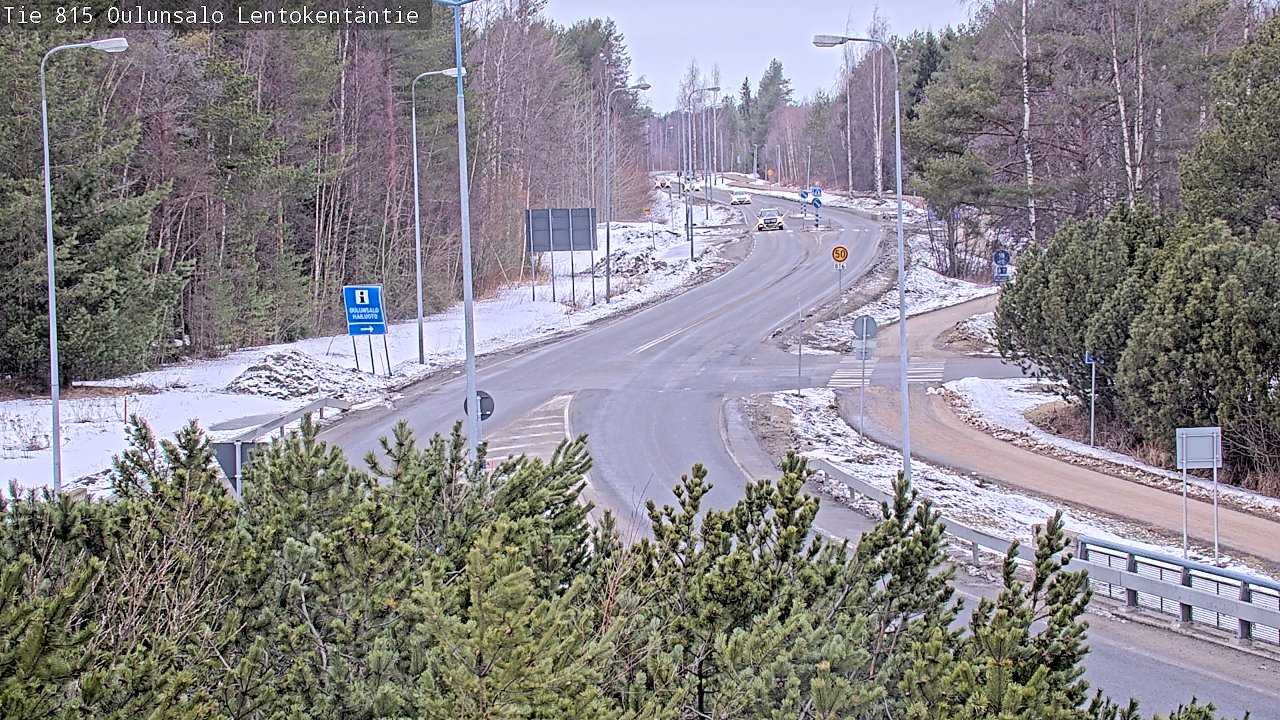 Weather Camera Image Väg 816 Uleåsalo, Lentokentäntie, Oulu, Pohjois-Pohjanmaa