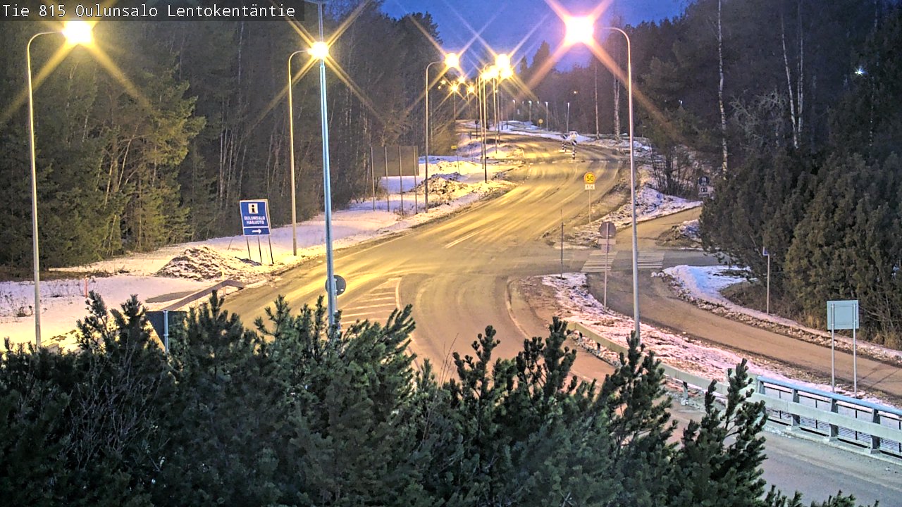Weather Camera Image Väg 816 Uleåsalo, Lentokentäntie, Oulu, Pohjois-Pohjanmaa