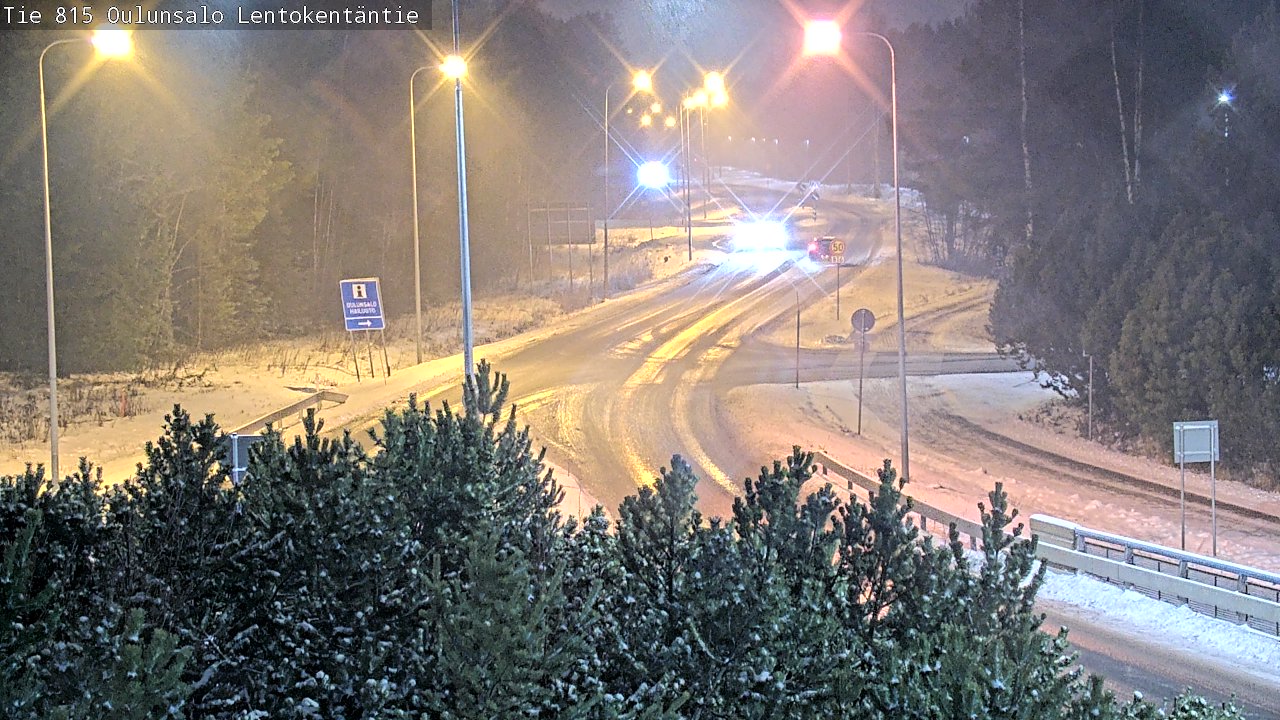 Weather Camera Image Väg 816 Uleåsalo, Lentokentäntie, Oulu, Pohjois-Pohjanmaa
