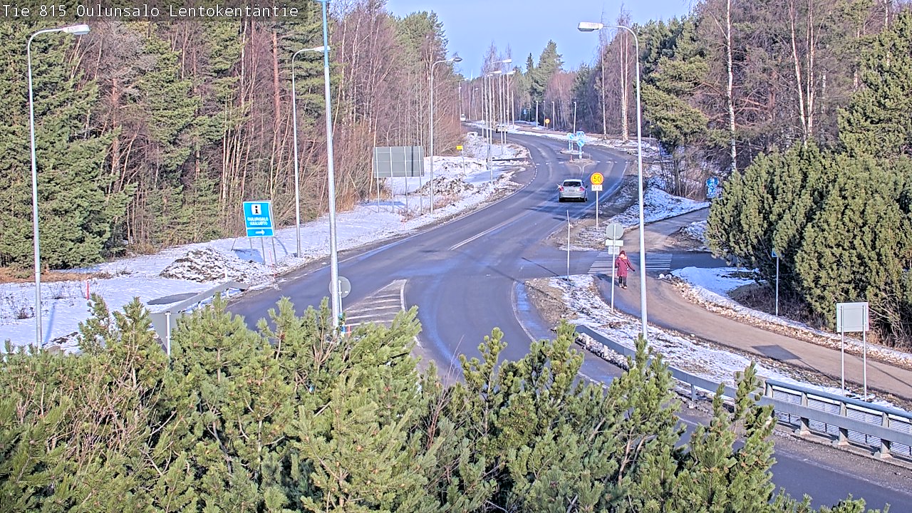 Weather Camera Image Väg 816 Uleåsalo, Lentokentäntie, Oulu, Pohjois-Pohjanmaa