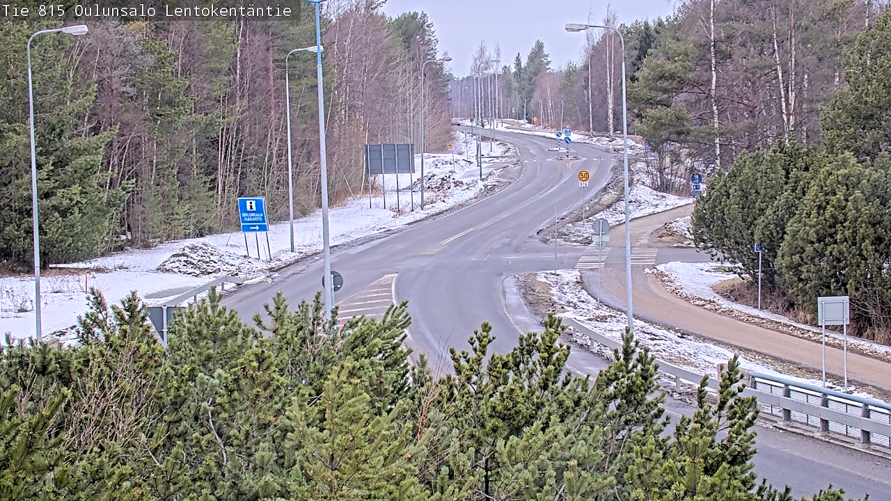 Weather Camera Image Väg 816 Uleåsalo, Lentokentäntie, Oulu, Pohjois-Pohjanmaa