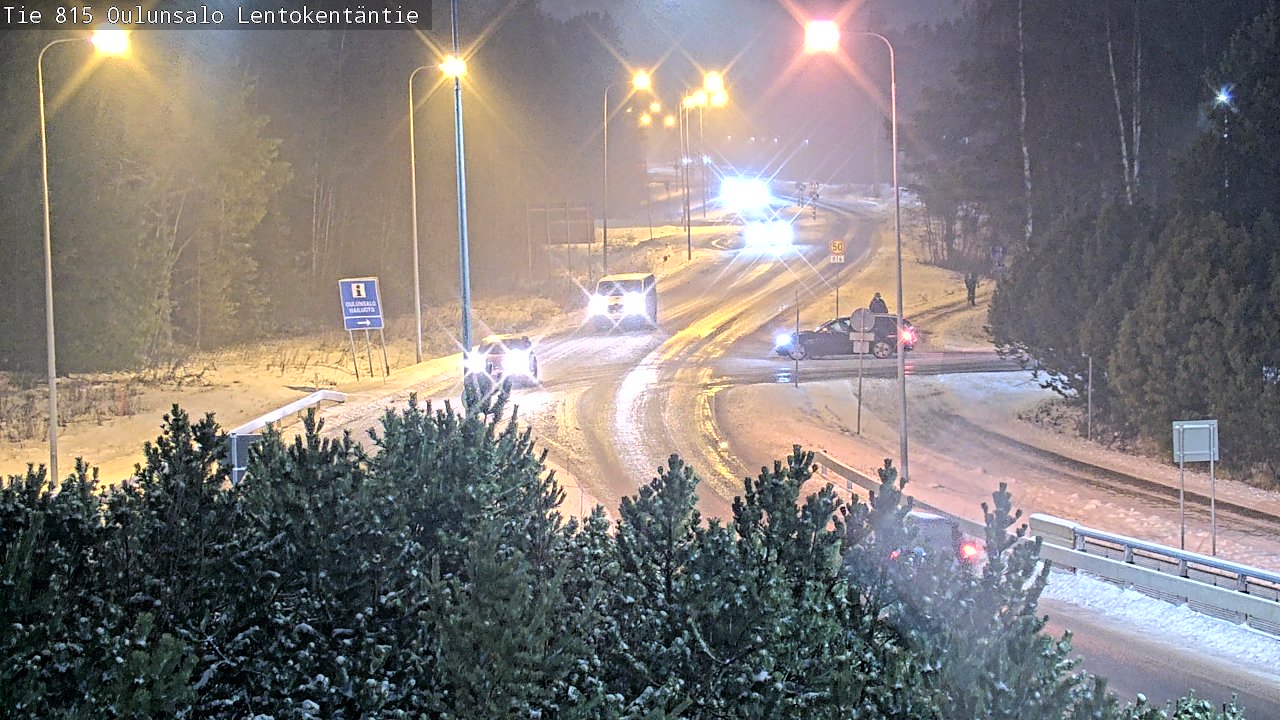Weather Camera Image Väg 816 Uleåsalo, Lentokentäntie, Oulu, Pohjois-Pohjanmaa