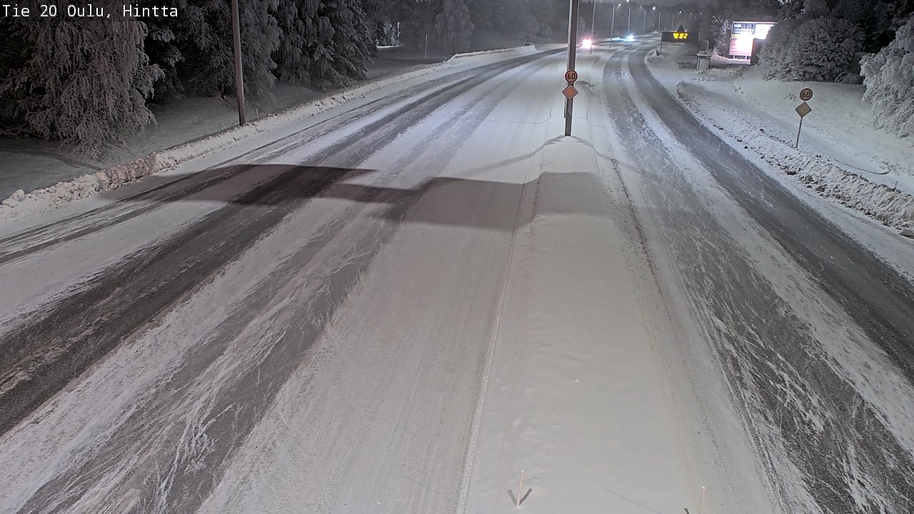 Weather Camera Image Väg 20 Uleåborg, Hintta, Oulu, Pohjois-Pohjanmaa