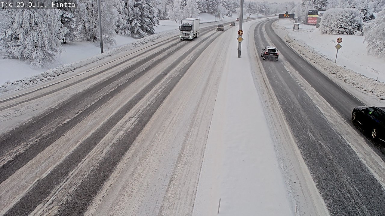 Weather Camera Image Väg 20 Uleåborg, Hintta, Oulu, Pohjois-Pohjanmaa