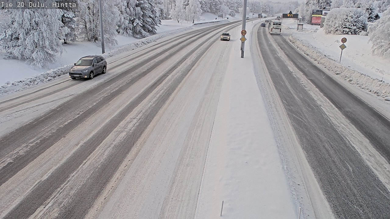 Weather Camera Image Väg 20 Uleåborg, Hintta, Oulu, Pohjois-Pohjanmaa