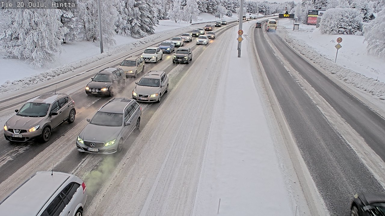 Weather Camera Image Väg 20 Uleåborg, Hintta, Oulu, Pohjois-Pohjanmaa