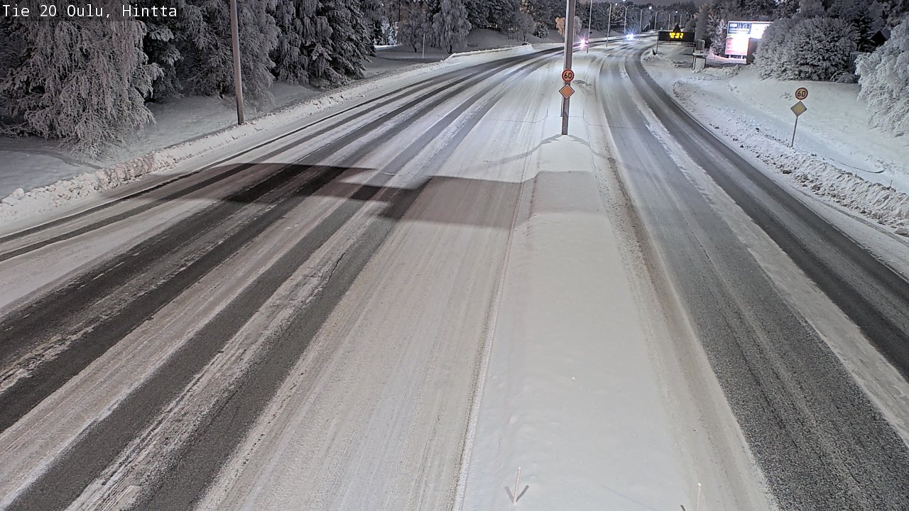 Weather Camera Image Väg 20 Uleåborg, Hintta, Oulu, Pohjois-Pohjanmaa