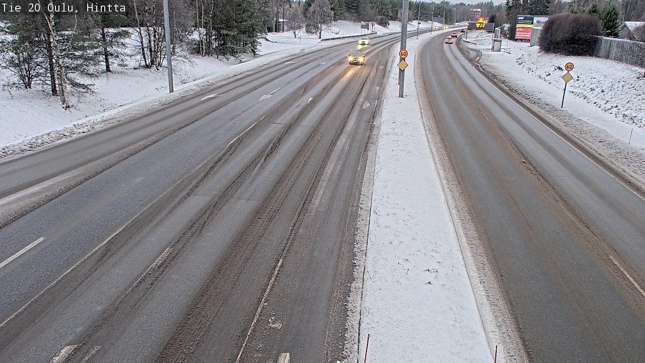 Weather Camera Image Väg 20 Uleåborg, Hintta, Oulu, Pohjois-Pohjanmaa