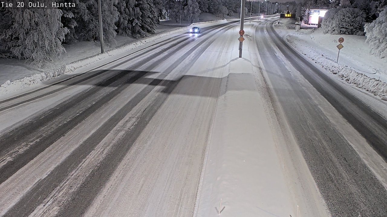 Weather Camera Image Väg 20 Uleåborg, Hintta, Oulu, Pohjois-Pohjanmaa