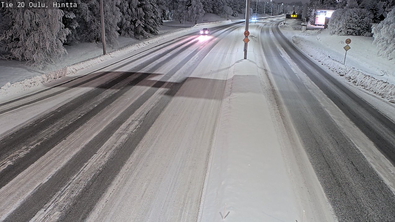 Weather Camera Image Väg 20 Uleåborg, Hintta, Oulu, Pohjois-Pohjanmaa