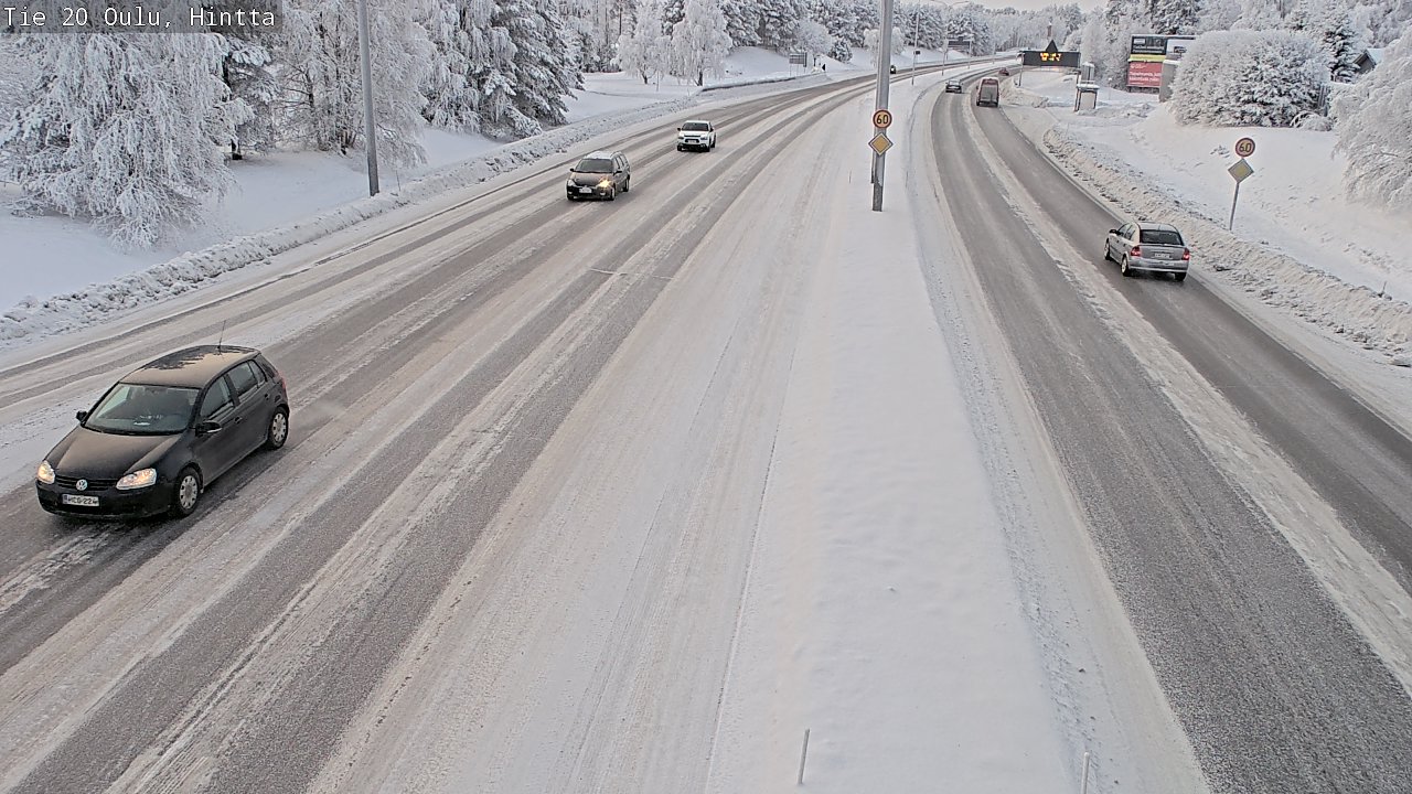 Weather Camera Image Väg 20 Uleåborg, Hintta, Oulu, Pohjois-Pohjanmaa