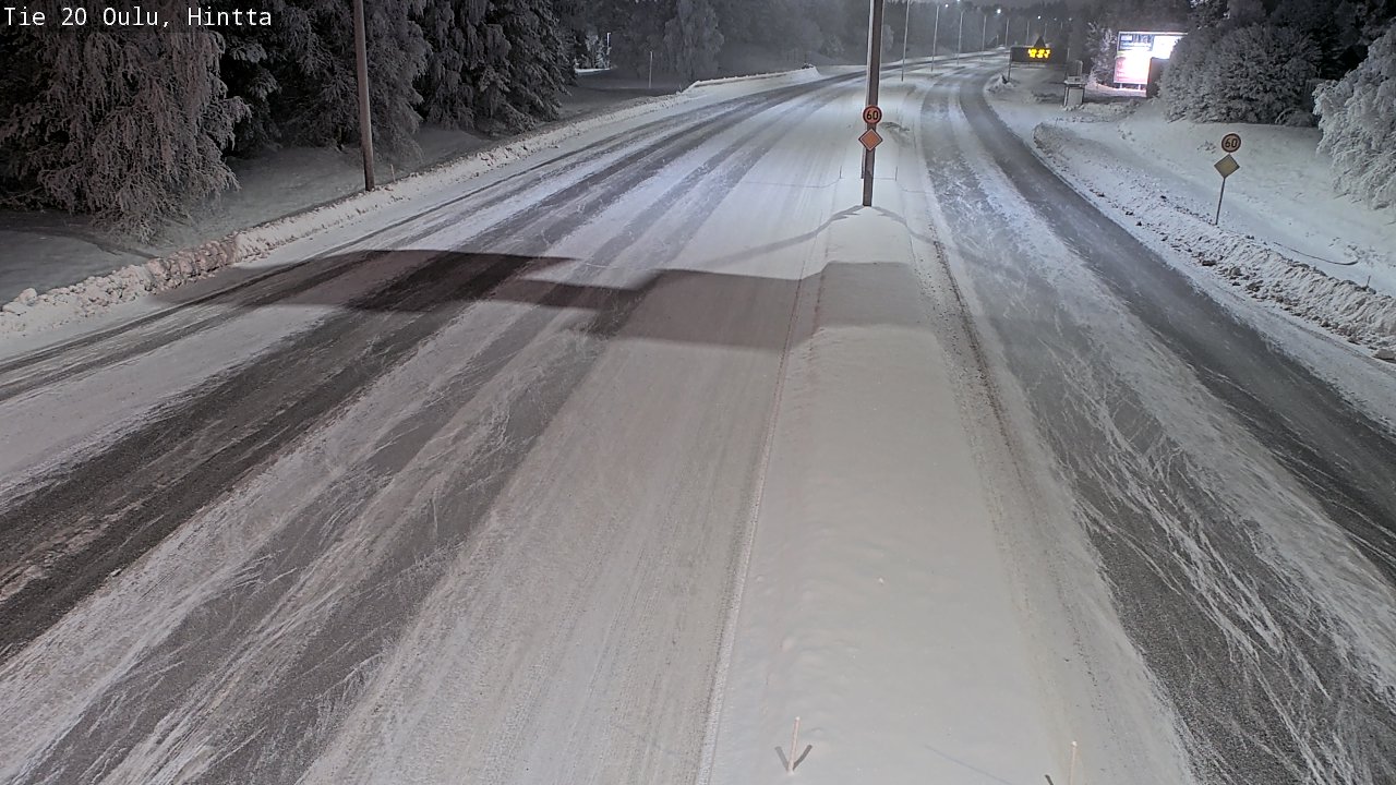 Weather Camera Image Väg 20 Uleåborg, Hintta, Oulu, Pohjois-Pohjanmaa