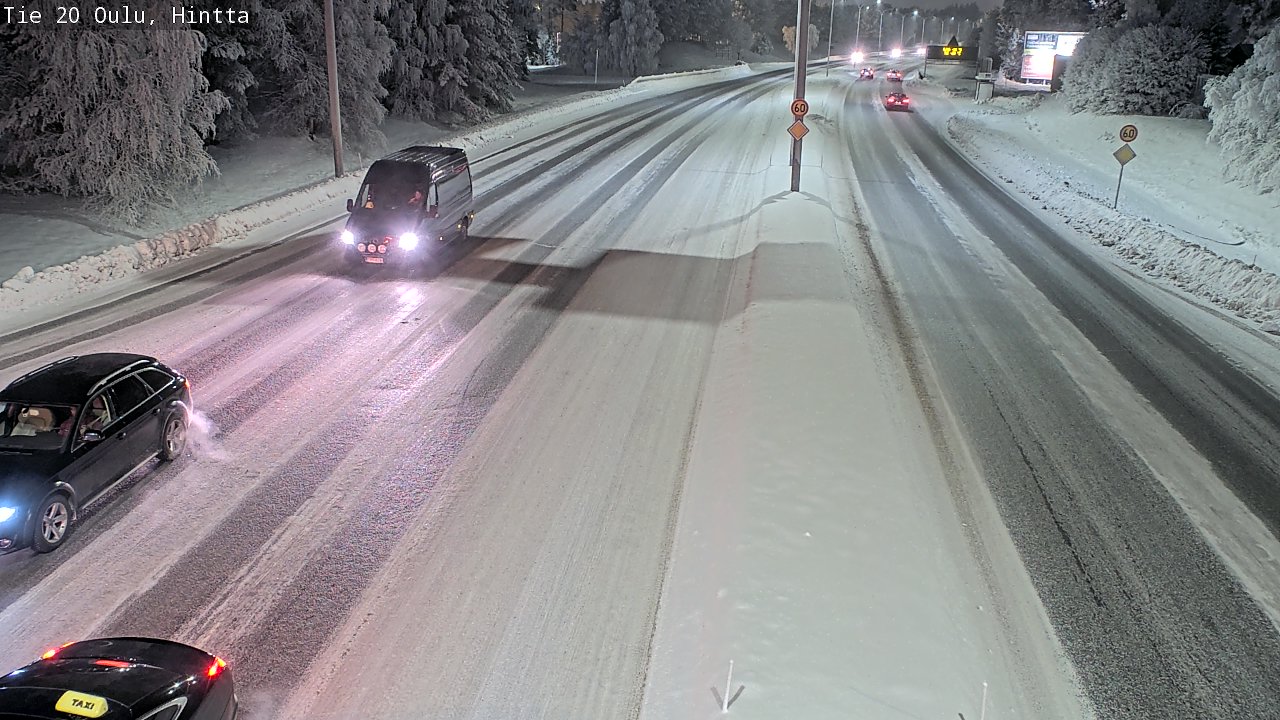 Weather Camera Image Väg 20 Uleåborg, Hintta, Oulu, Pohjois-Pohjanmaa