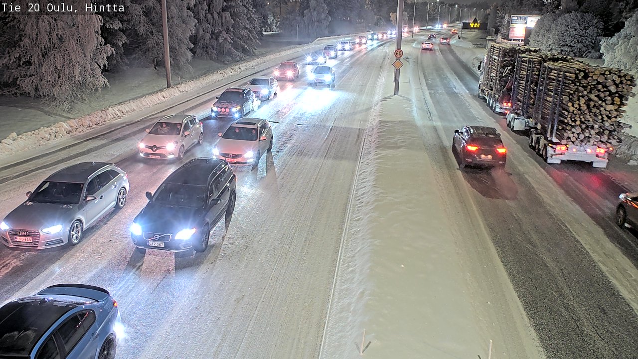 Weather Camera Image Väg 20 Uleåborg, Hintta, Oulu, Pohjois-Pohjanmaa