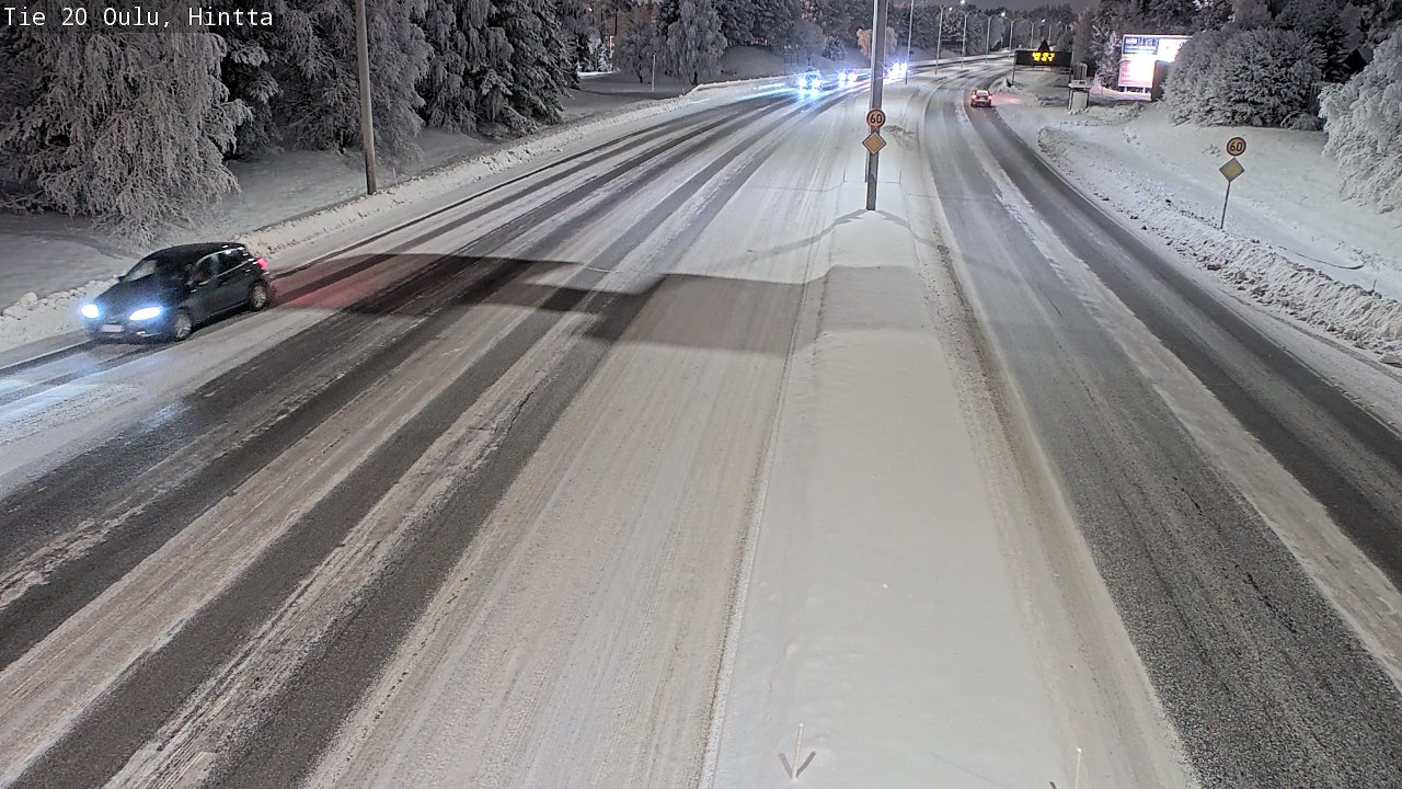 Weather Camera Image Väg 20 Uleåborg, Hintta, Oulu, Pohjois-Pohjanmaa