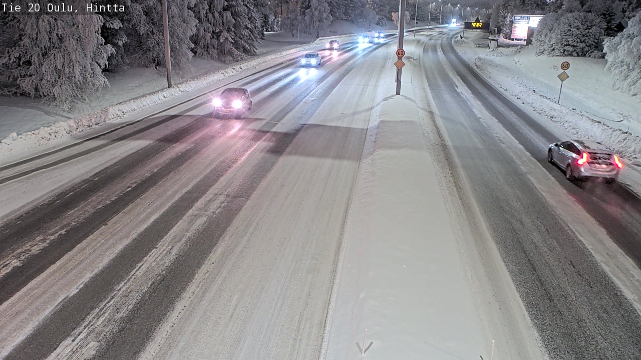 Weather Camera Image Väg 20 Uleåborg, Hintta, Oulu, Pohjois-Pohjanmaa
