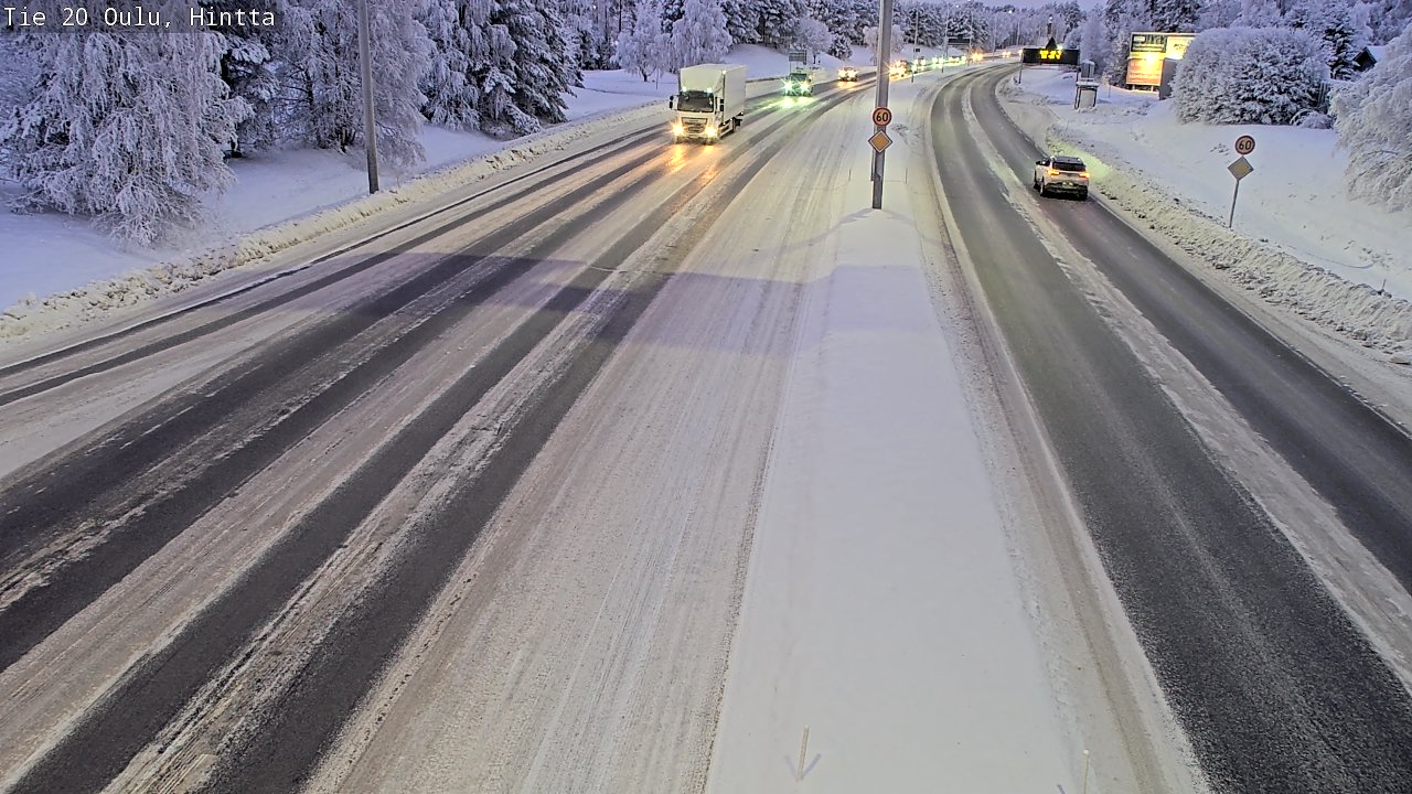 Weather Camera Image Väg 20 Uleåborg, Hintta, Oulu, Pohjois-Pohjanmaa