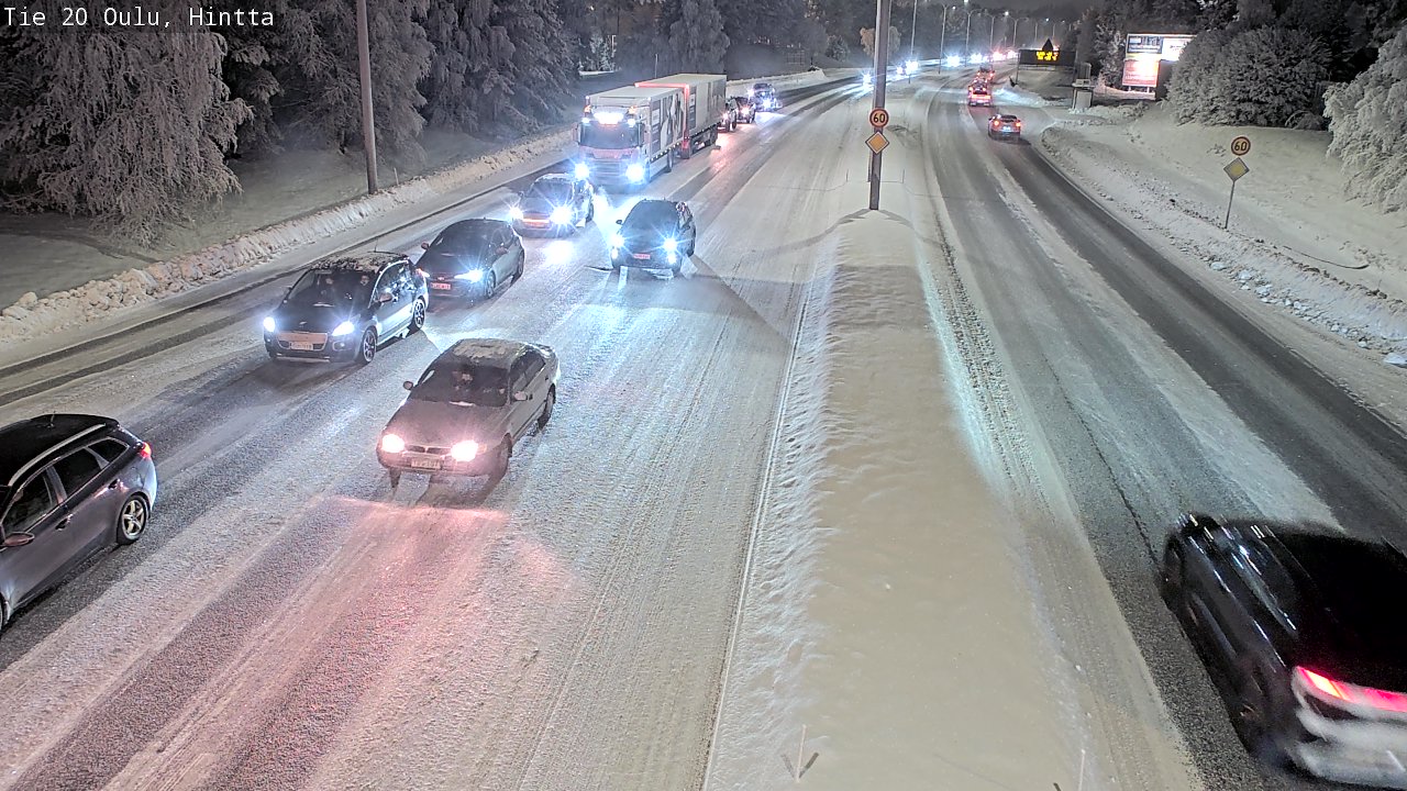Weather Camera Image Väg 20 Uleåborg, Hintta, Oulu, Pohjois-Pohjanmaa