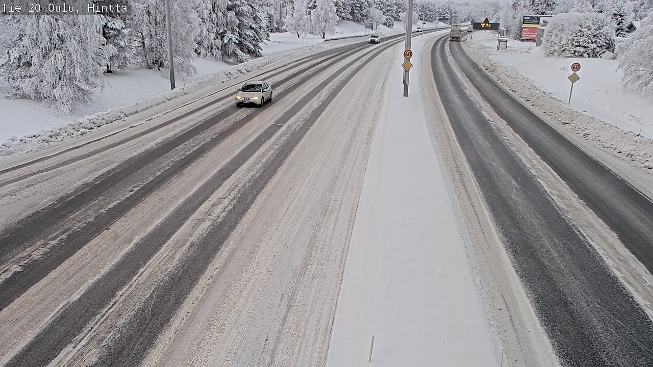 Weather Camera Image Väg 20 Uleåborg, Hintta, Oulu, Pohjois-Pohjanmaa