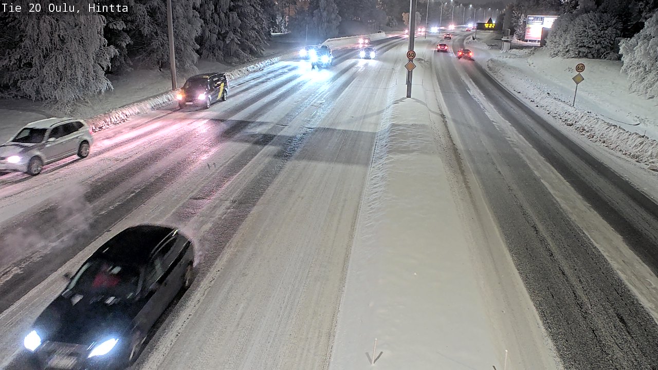 Weather Camera Image Väg 20 Uleåborg, Hintta, Oulu, Pohjois-Pohjanmaa