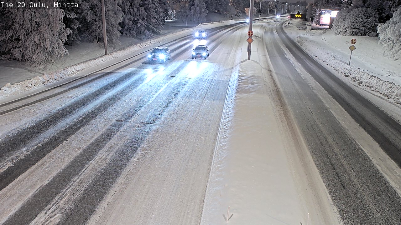 Weather Camera Image Väg 20 Uleåborg, Hintta, Oulu, Pohjois-Pohjanmaa