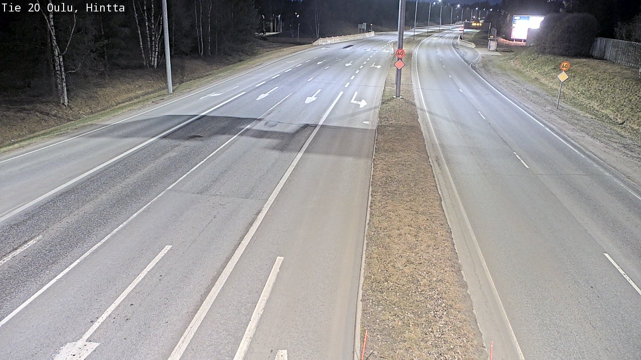 Weather Camera Image Väg 20 Uleåborg, Hintta, Oulu, Pohjois-Pohjanmaa