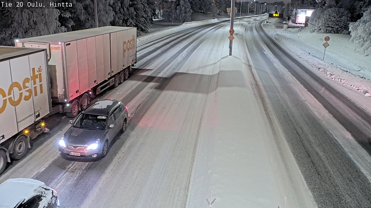 Weather Camera Image Väg 20 Uleåborg, Hintta, Oulu, Pohjois-Pohjanmaa