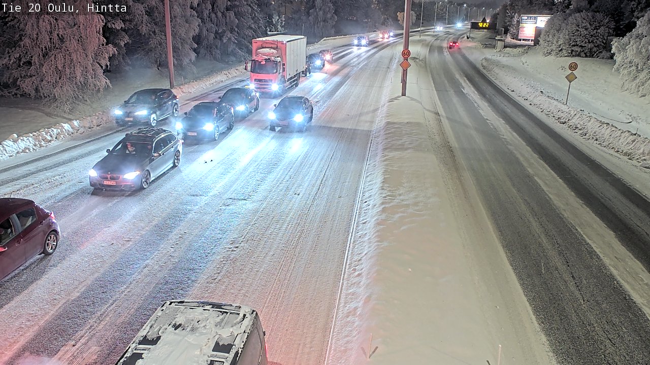 Weather Camera Image Väg 20 Uleåborg, Hintta, Oulu, Pohjois-Pohjanmaa