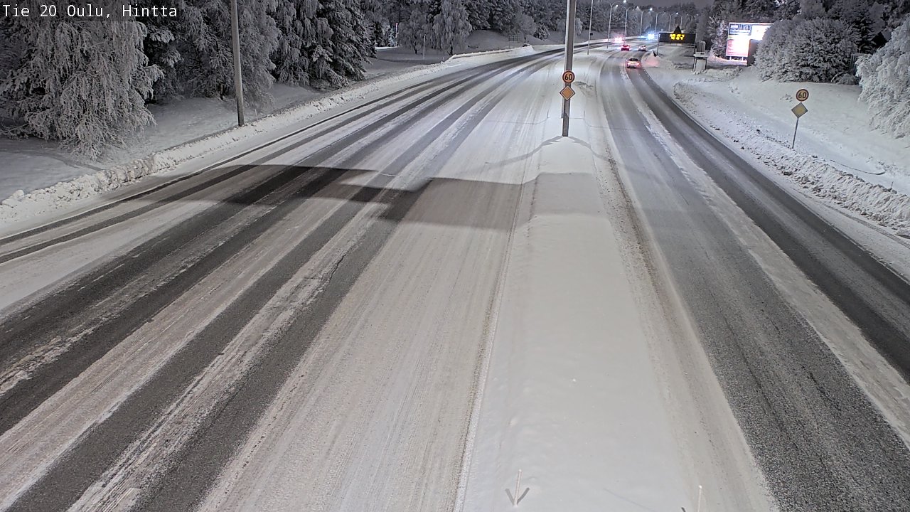 Weather Camera Image Väg 20 Uleåborg, Hintta, Oulu, Pohjois-Pohjanmaa