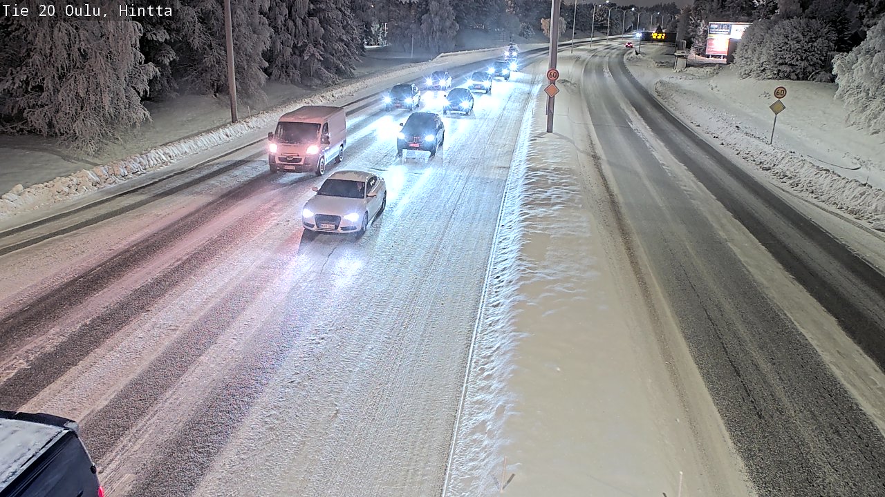 Weather Camera Image Väg 20 Uleåborg, Hintta, Oulu, Pohjois-Pohjanmaa