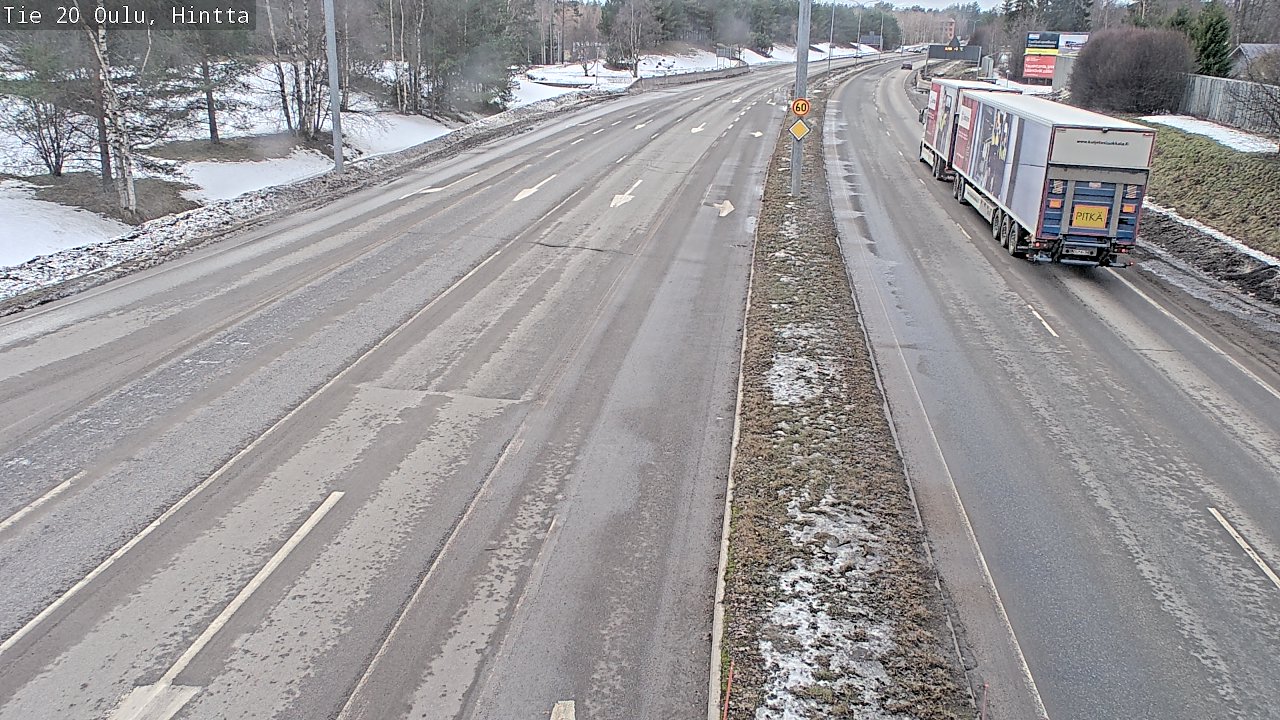 Weather Camera Image Väg 20 Uleåborg, Hintta, Oulu, Pohjois-Pohjanmaa