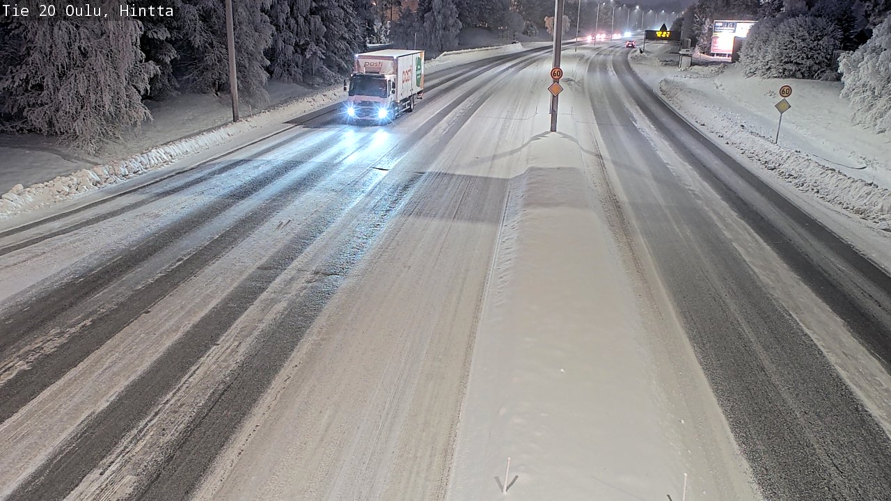 Weather Camera Image Väg 20 Uleåborg, Hintta, Oulu, Pohjois-Pohjanmaa