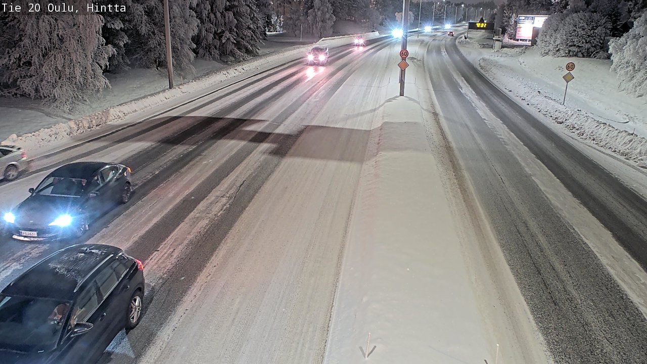 Weather Camera Image Väg 20 Uleåborg, Hintta, Oulu, Pohjois-Pohjanmaa