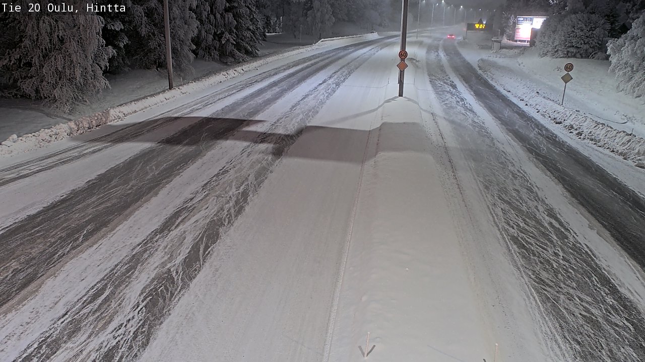 Weather Camera Image Väg 20 Uleåborg, Hintta, Oulu, Pohjois-Pohjanmaa