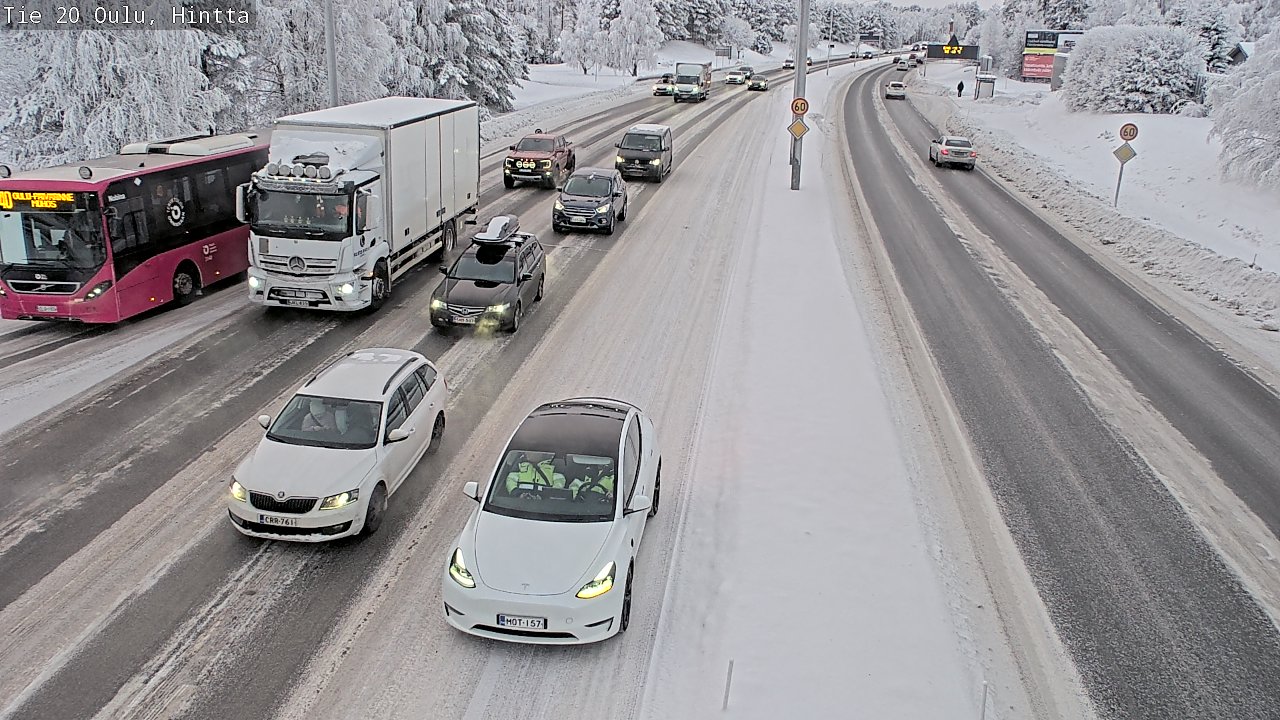 Weather Camera Image Väg 20 Uleåborg, Hintta, Oulu, Pohjois-Pohjanmaa