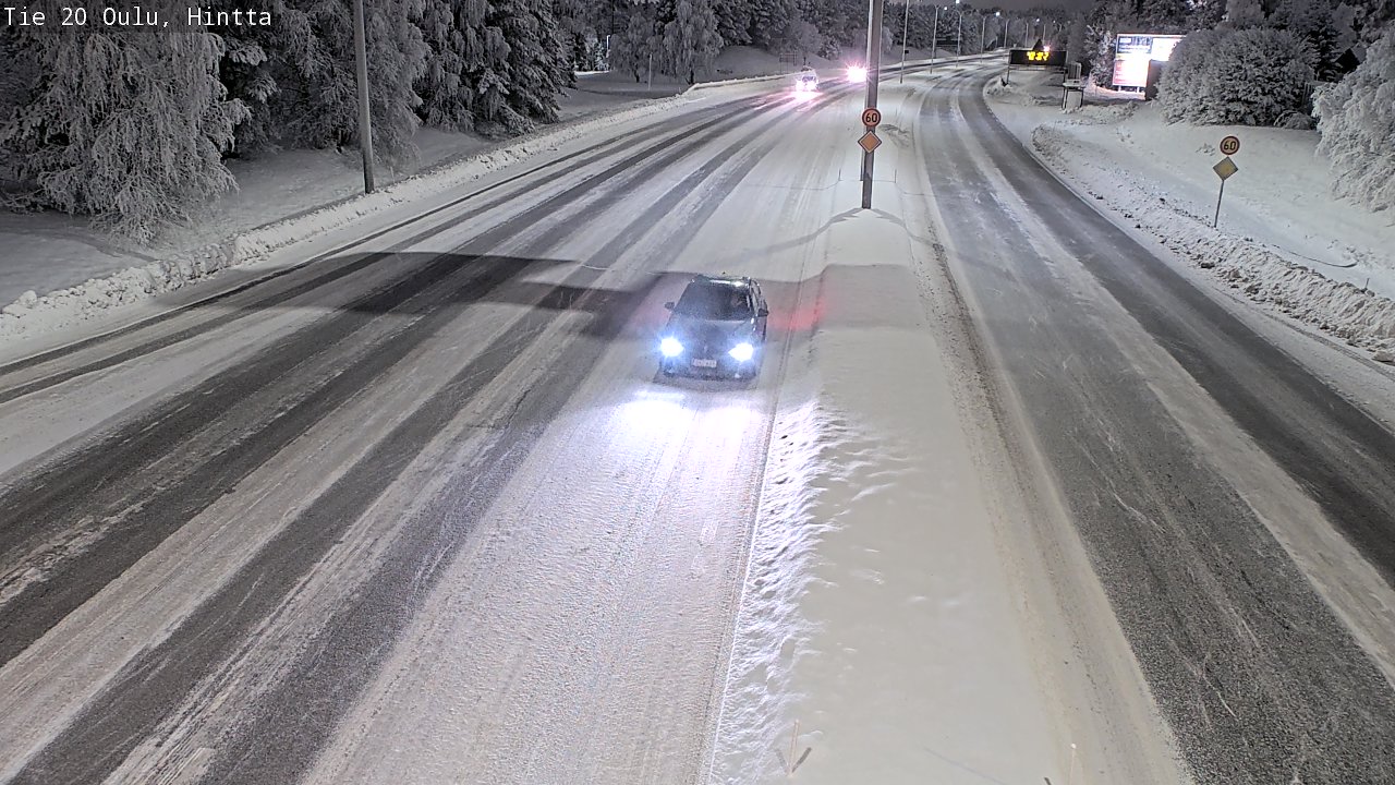 Weather Camera Image Väg 20 Uleåborg, Hintta, Oulu, Pohjois-Pohjanmaa