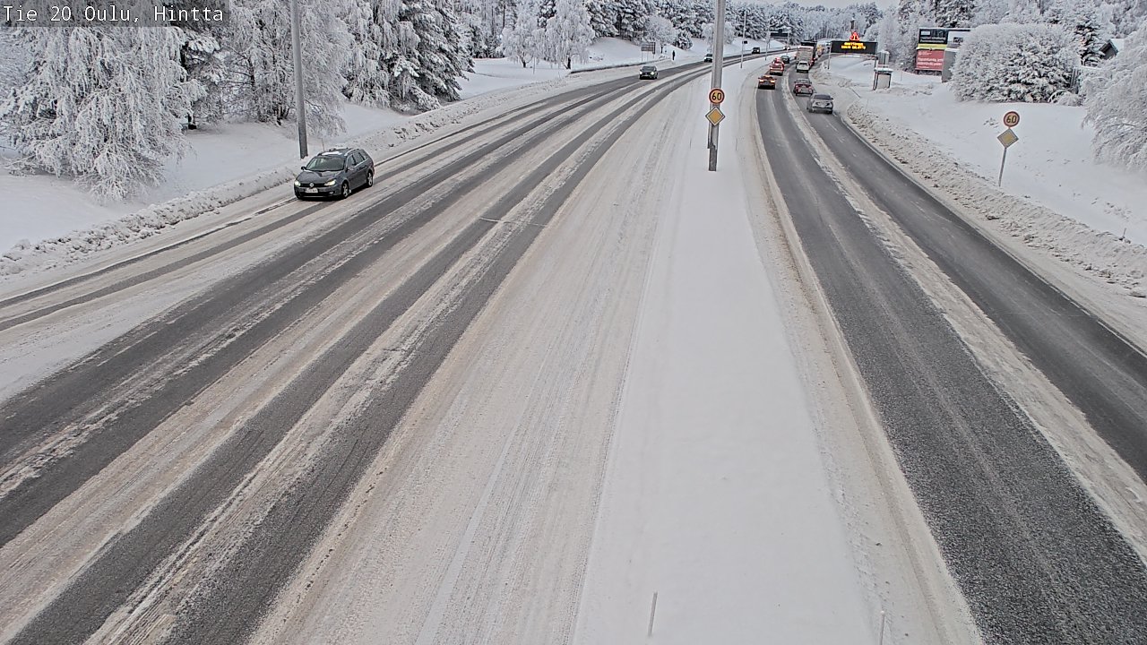 Weather Camera Image Väg 20 Uleåborg, Hintta, Oulu, Pohjois-Pohjanmaa