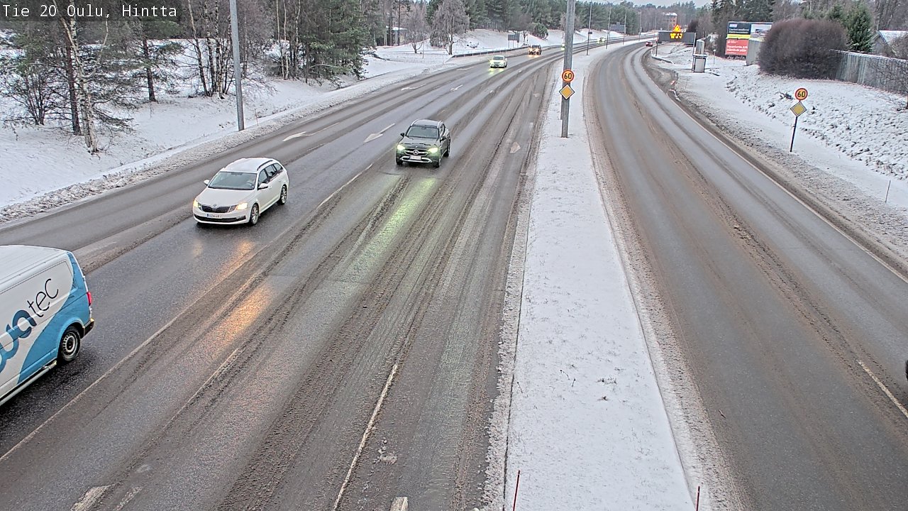 Weather Camera Image Väg 20 Uleåborg, Hintta, Oulu, Pohjois-Pohjanmaa