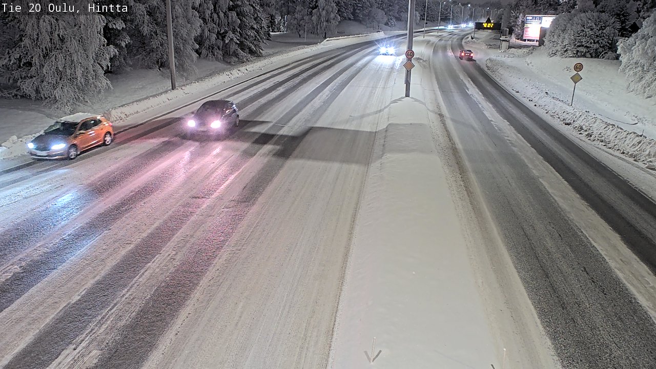 Weather Camera Image Väg 20 Uleåborg, Hintta, Oulu, Pohjois-Pohjanmaa