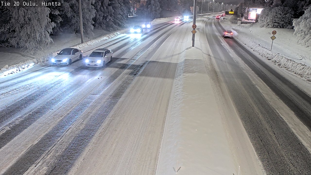 Weather Camera Image Väg 20 Uleåborg, Hintta, Oulu, Pohjois-Pohjanmaa